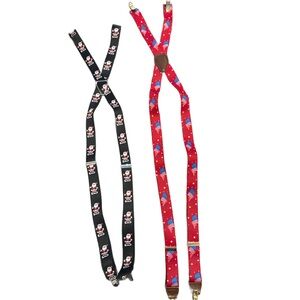 Festive Red and Black Santa SuspendersGUC